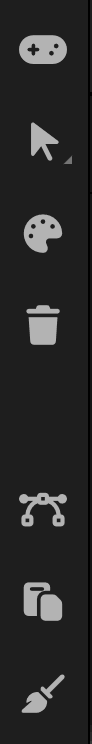 The MotionCaption icon sidebar: a vertical bar of one-click tools down the left edge of the panel