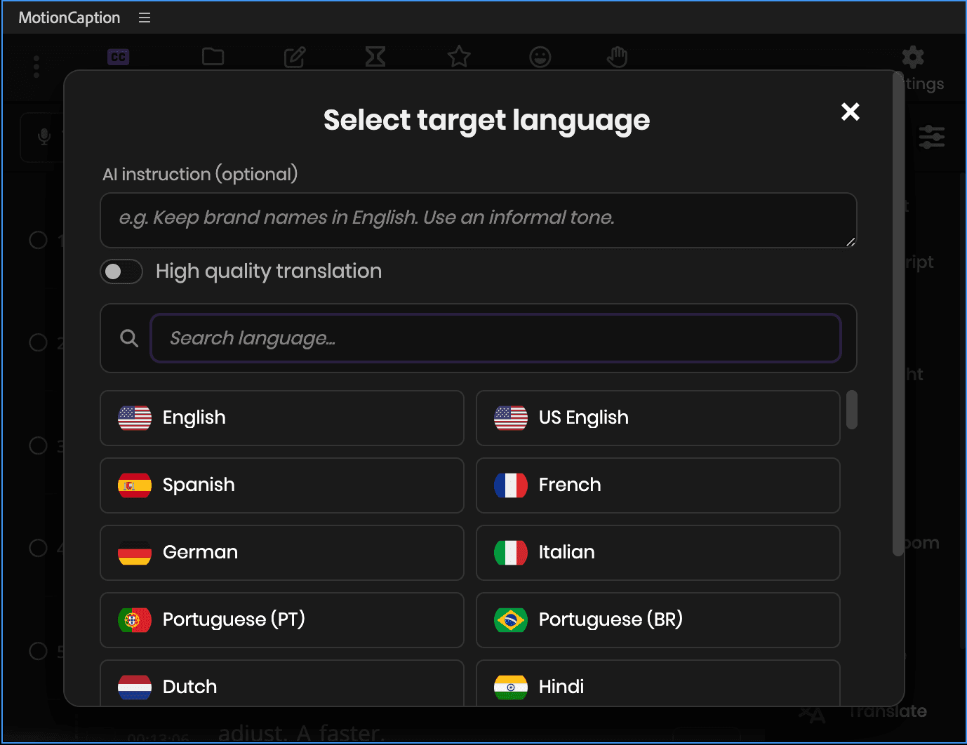 Pro AI tools panel